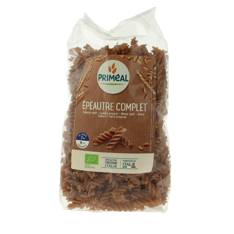 Primeal Spelt fusilli spiralen volkoren bio 500 Gram