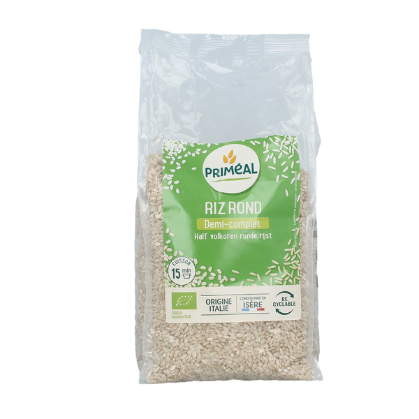 Primeal Halfvolkoren ronde rijst bio 1.00 Kilogram