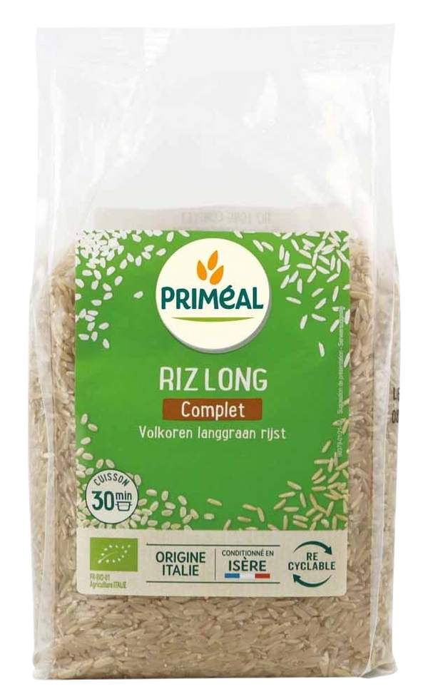 Primeal Volkoren langgraan rijst bio 1.00 Kilogram