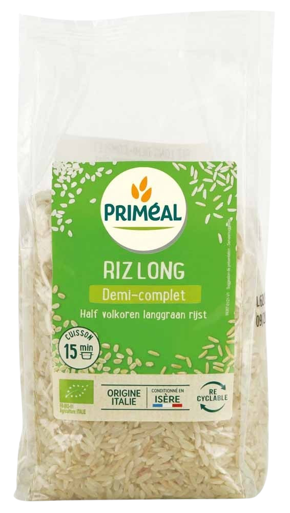 Primeal Halfvolkoren langgraan rijst bio 500 Gram
