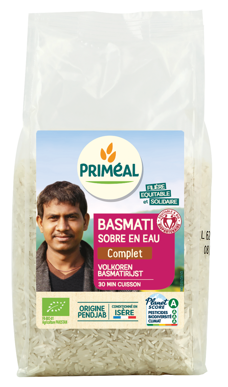 Primeal Volkoren basmati rijst bio 1 Kilogram