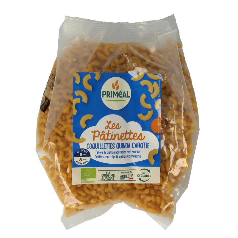 Primeal Hoorntjes tarwe quinoa wortel bio 250 Gram
