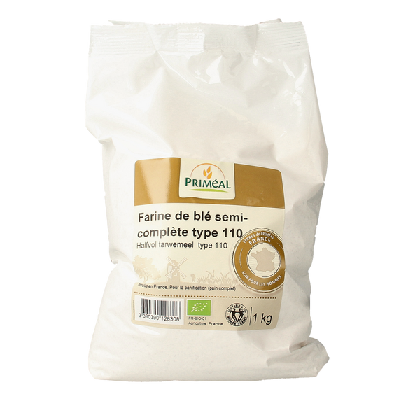 Primeal Half volkoren tarwemeel borsa 110 bio 1.00 Kilogram