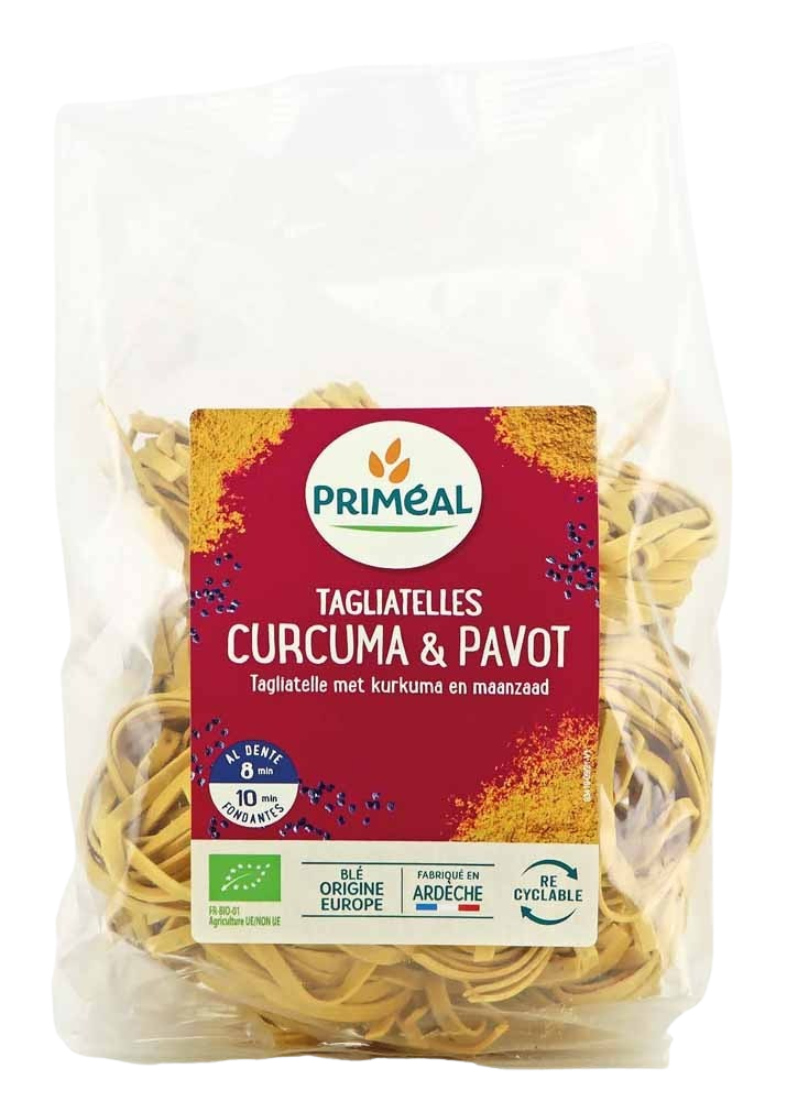 Primeal Tagliatelle kurkuma papaver bio 250 Gram