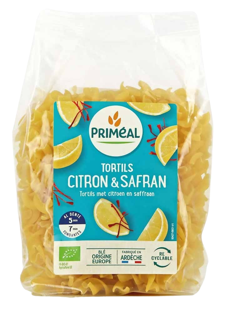Primeal Fusilli tortils citroen safraan bio 250 Gram