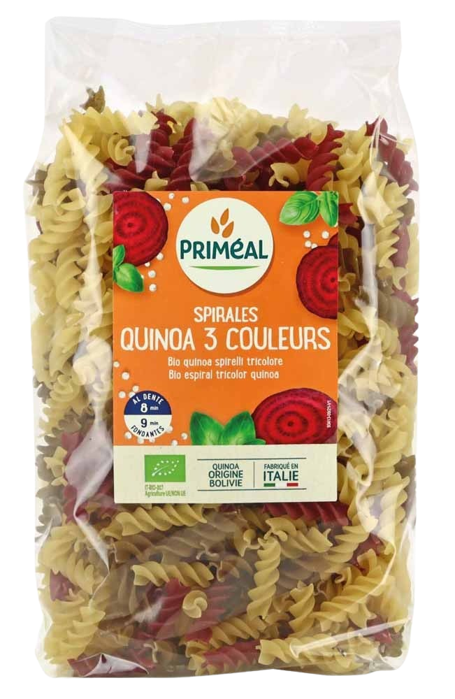 Primeal Organic fusilli 3 kleur tarwe quinoa bio 500 Gram
