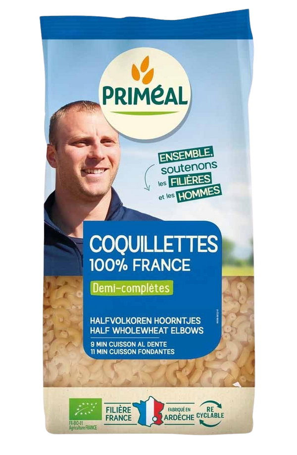 Primeal Halfvolkoren hoorntjes bio 500.00 Gram