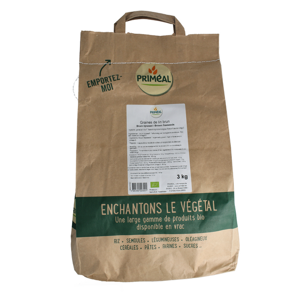 Primeal Lijnzaad bruin bio 3.00 Kilogram