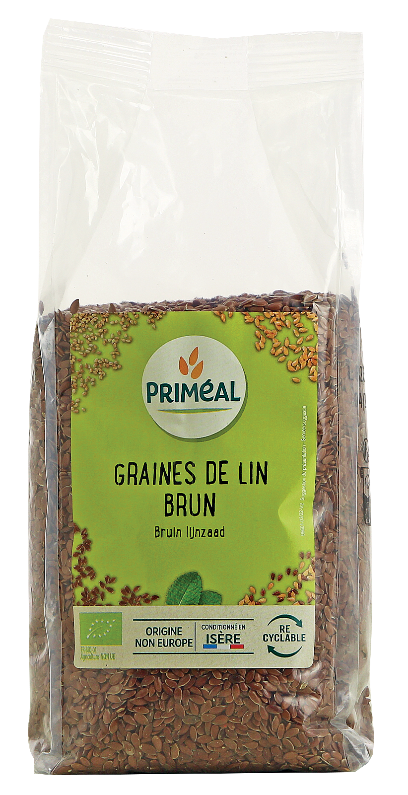 Primeal Lijnzaad bruin bio 500.00 Gram
