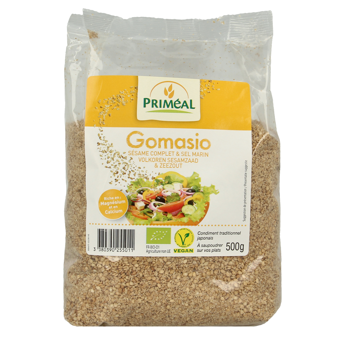 Primeal Gomasio volkoren sesamzaad en zeezout bio 500.00 Gram