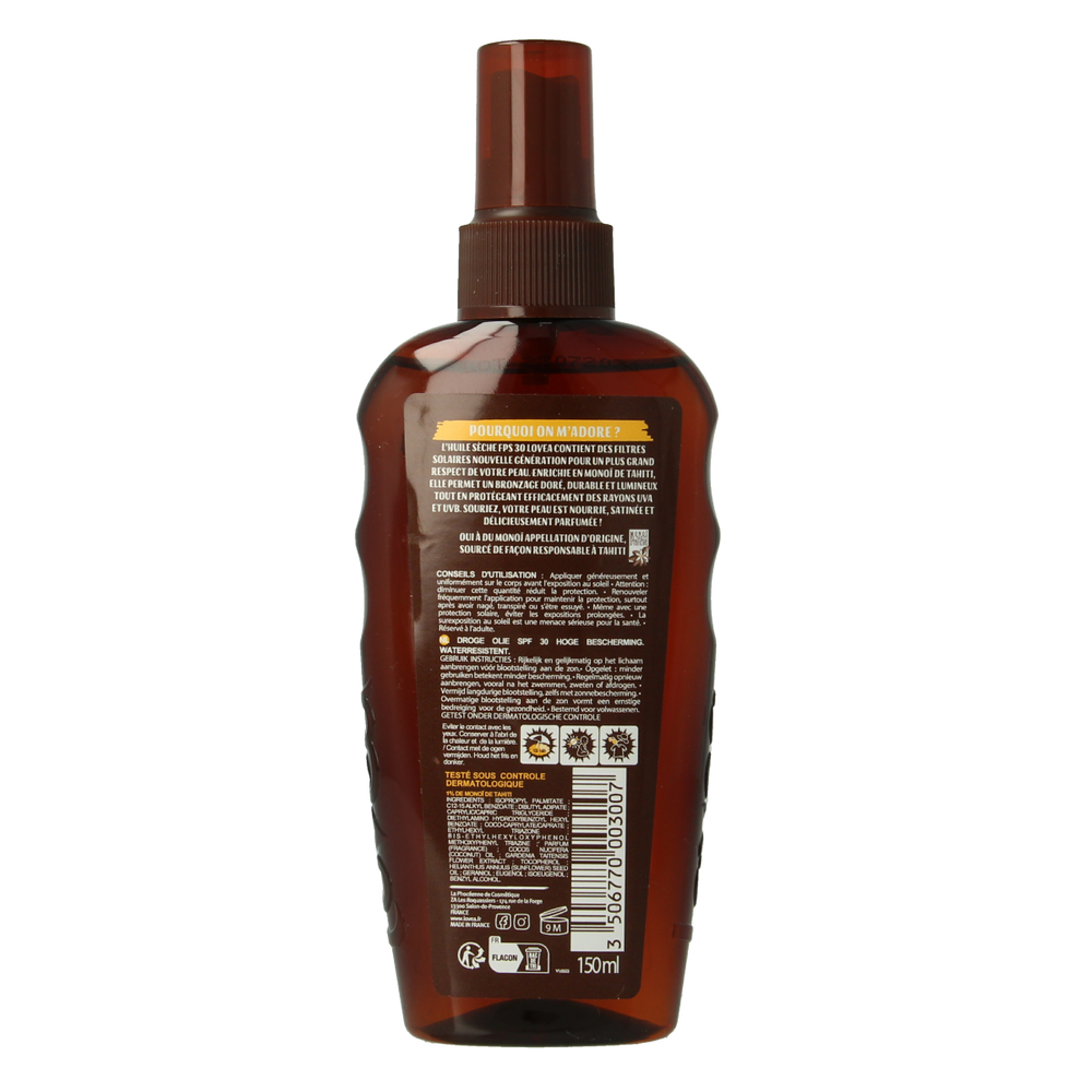 Lovea Dry oil high protect tahiti monoi SPF30 150.00 Milliliter