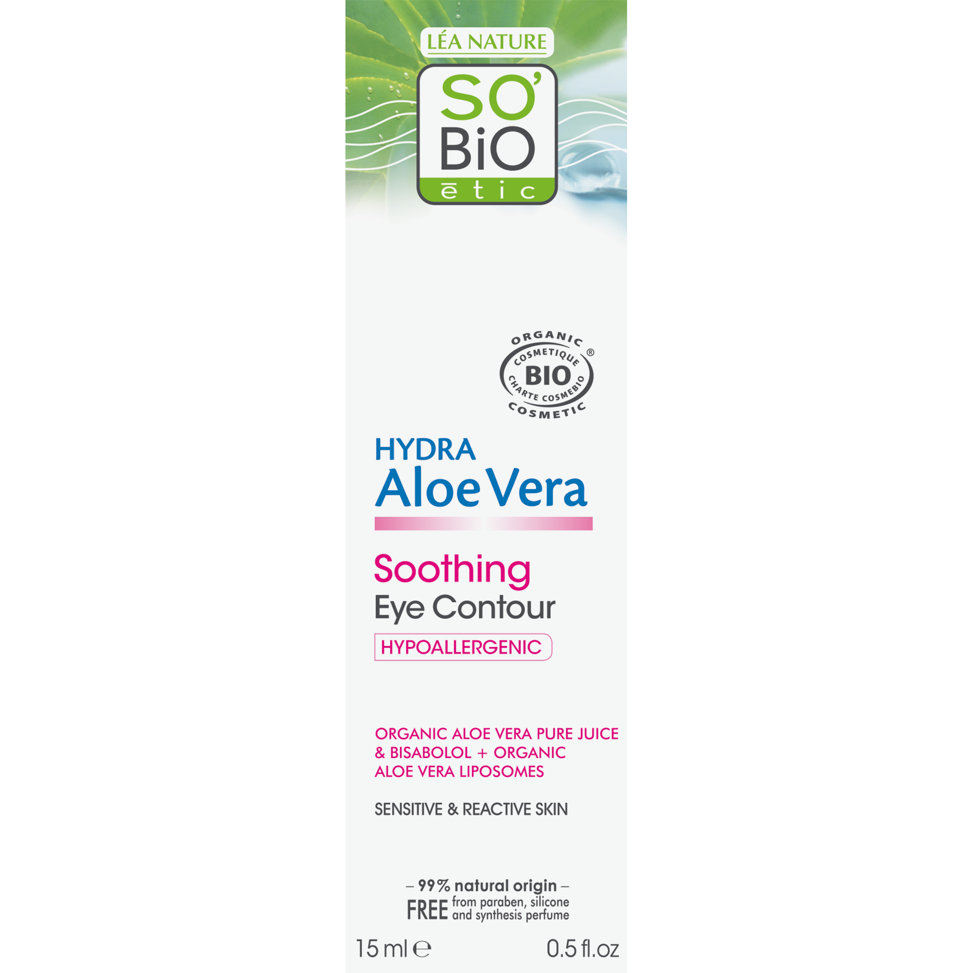 So Bio Etic Aloe vera eyecontour cream 15 Milliliter