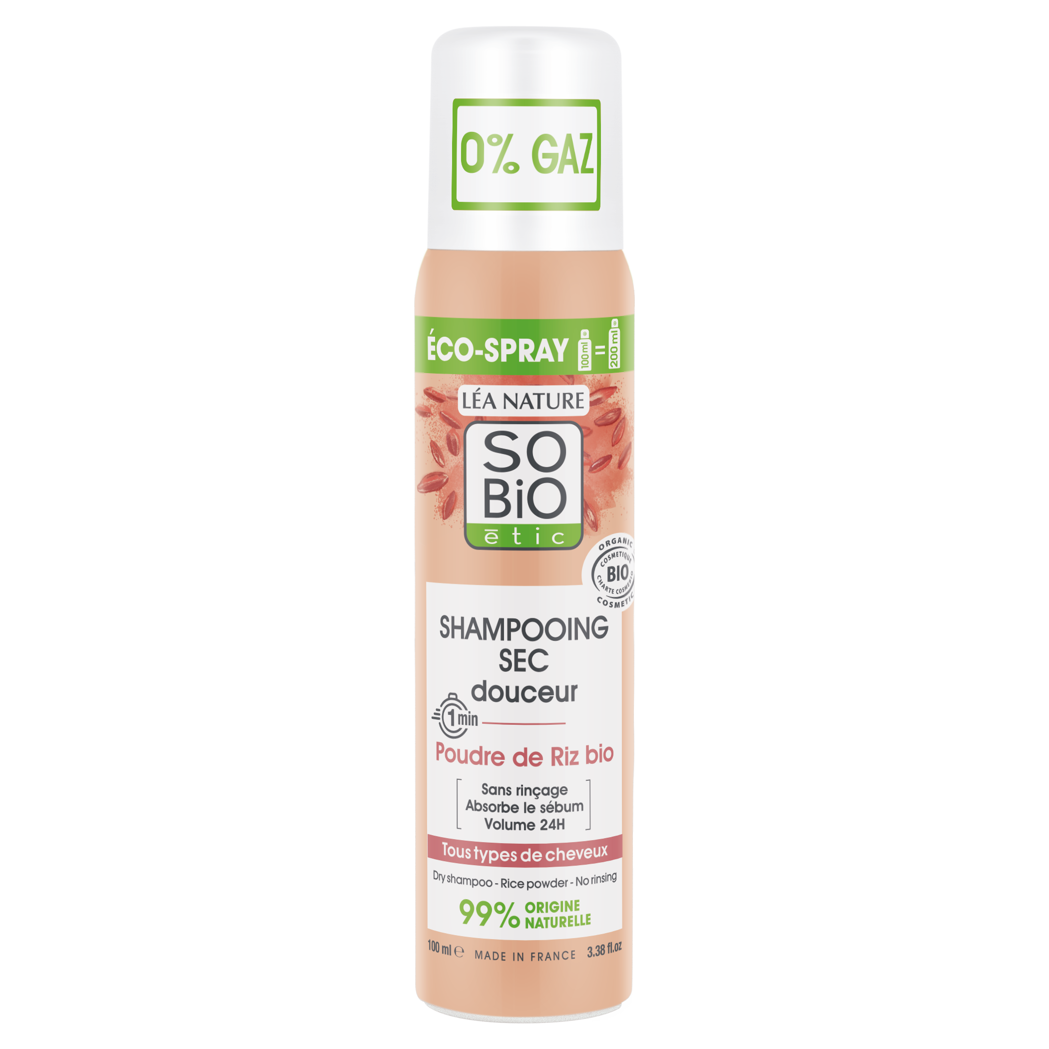 So Bio Etic Softening dry shampoo rice power 100 Milliliter