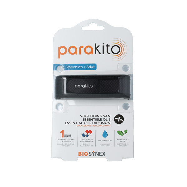 Parakito Anti mug armband volwassenen zwart 1.00 Stuks