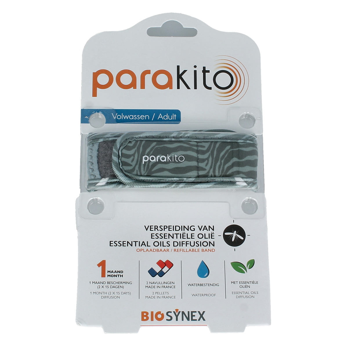 Parakito Anti mug armband volwassenen jungle 1.00 Stuks