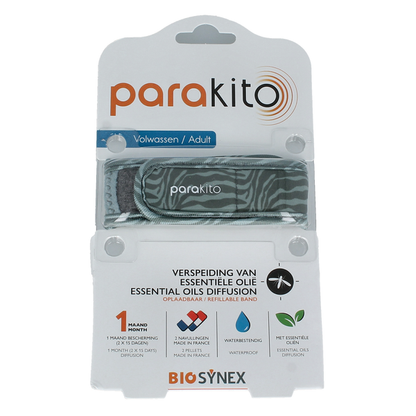 Parakito Anti mug armband volwassenen jungle 1.00 Stuks