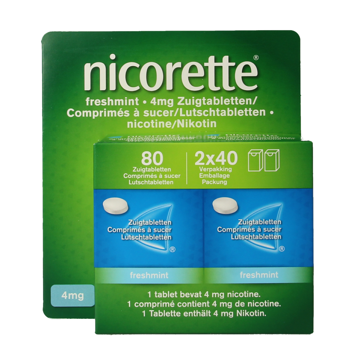 Nicorette Zuigtablet 4mg fresh mint 80.00 Zuigtabletten