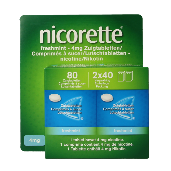 Nicorette Zuigtablet 4mg fresh mint 80.00 Zuigtabletten