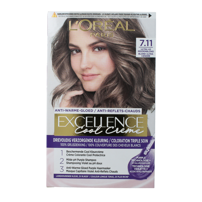 Excellence Cool creme 7.11 ultra asblond 1 Stuks