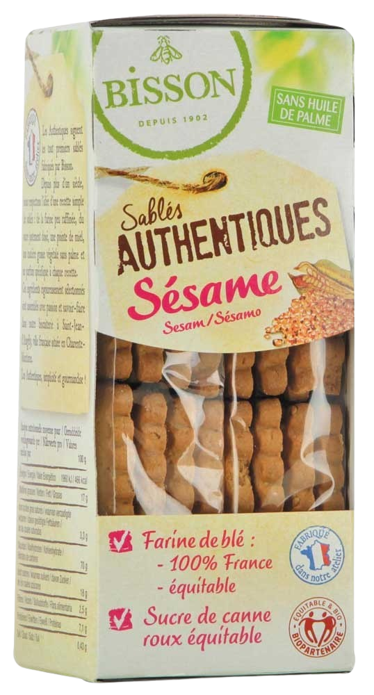 Bisson Zandkoekjes sesam authentiek bio 175 Gram