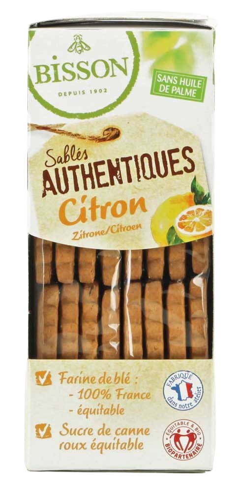 Bisson Authentieke zandkoekjes met citroen bio 183 Gram