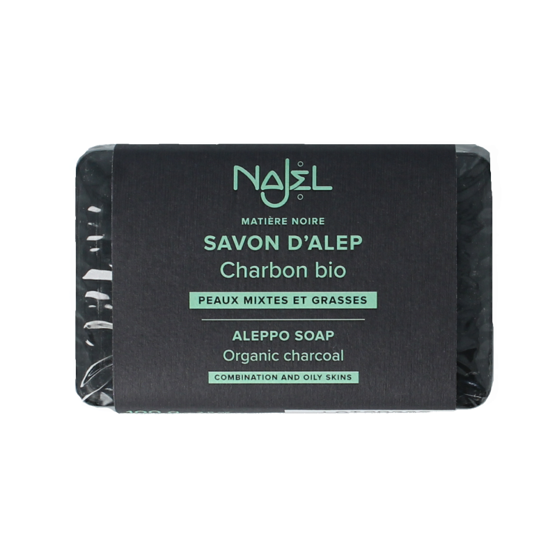 Najel Aleppo Aleppo olijfzeep met charcoal 100 Gram