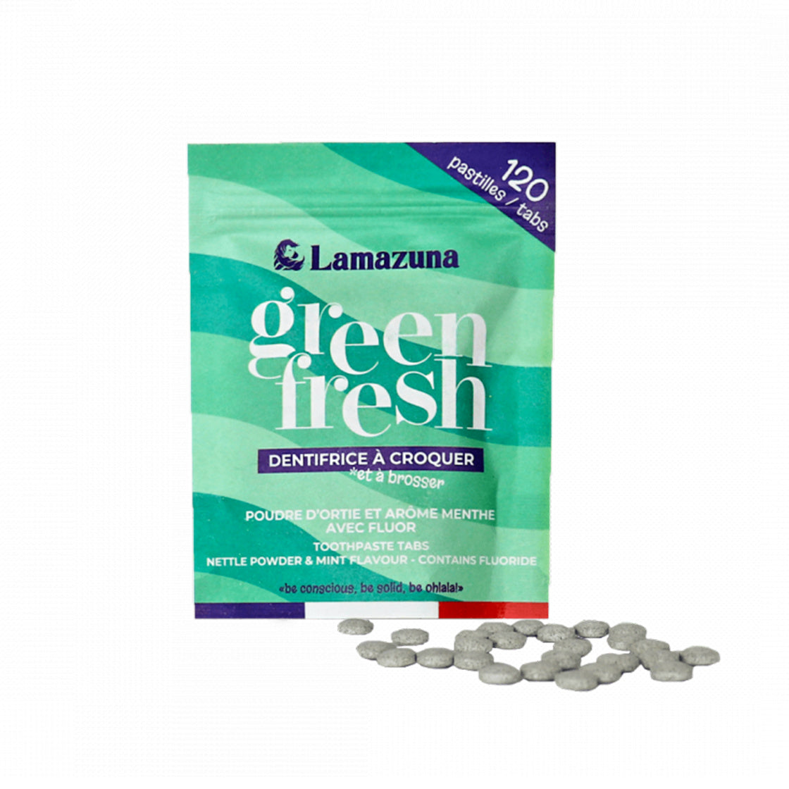 Lamazuna Toothpaste tablets greenfresh nettle mint bio 30 Gram