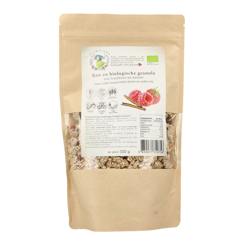 Vitiv Tijgernoot granola framboos kaneel bio 300 Gram
