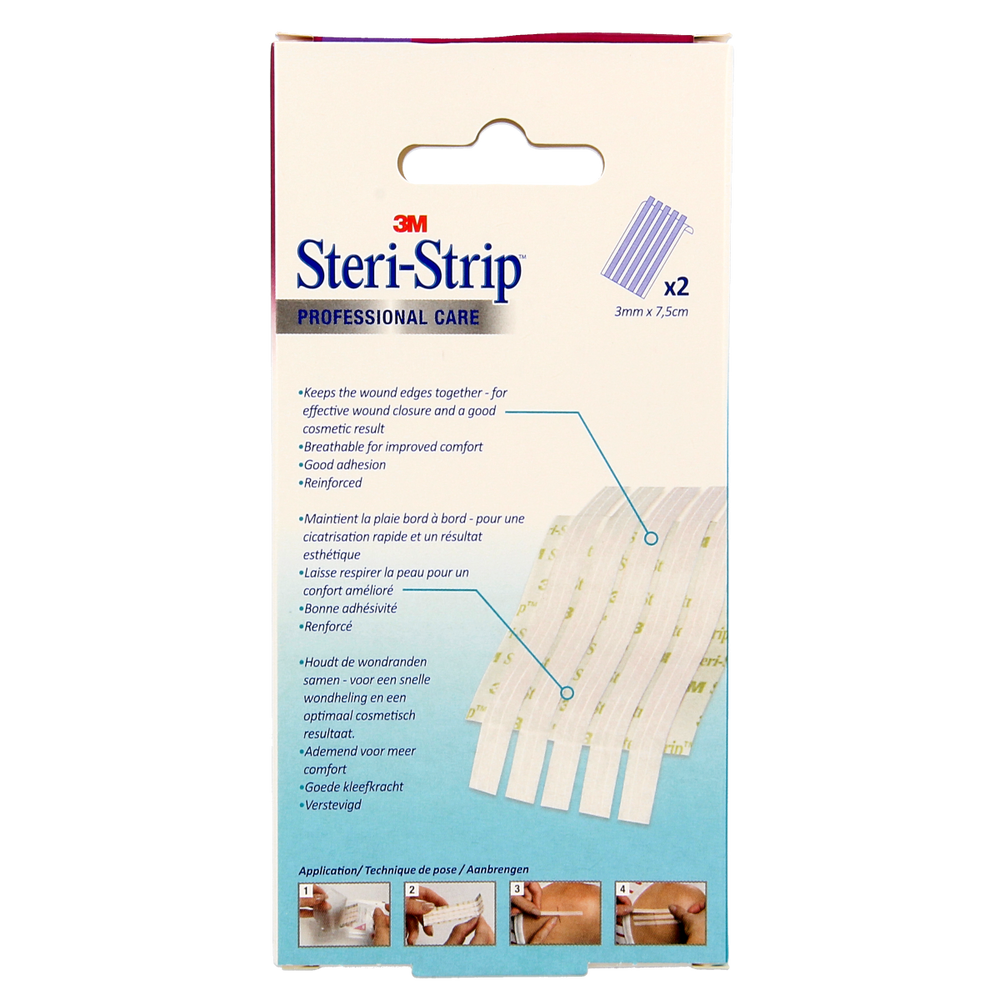 3M Steristrips 3mm x 75mm 2x5 strips 2.00 Stuks