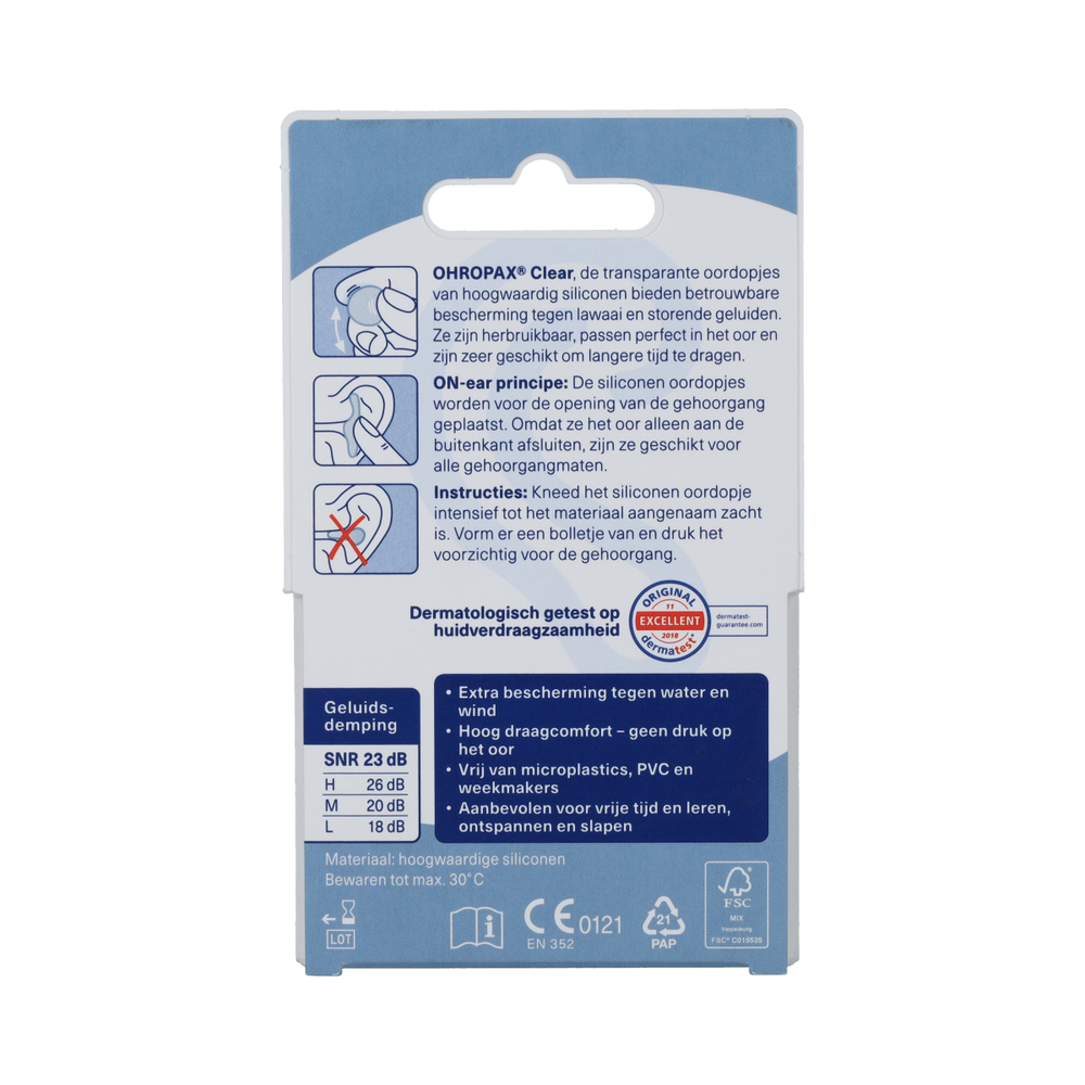 Ohropax Silicon clear 6.00 Stuks