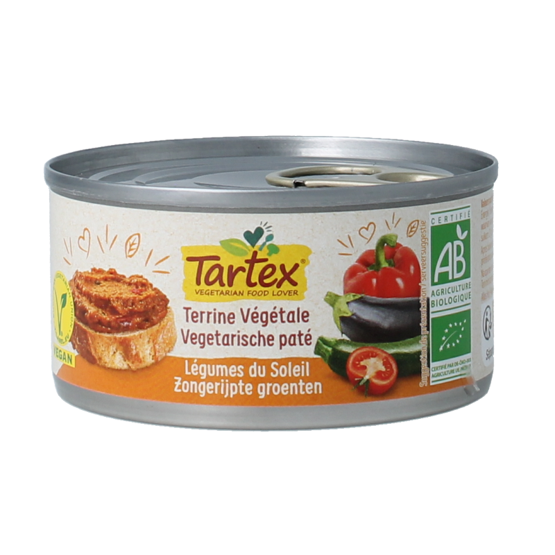 Tartex Pate zongerijpte groente bio 125 Gram