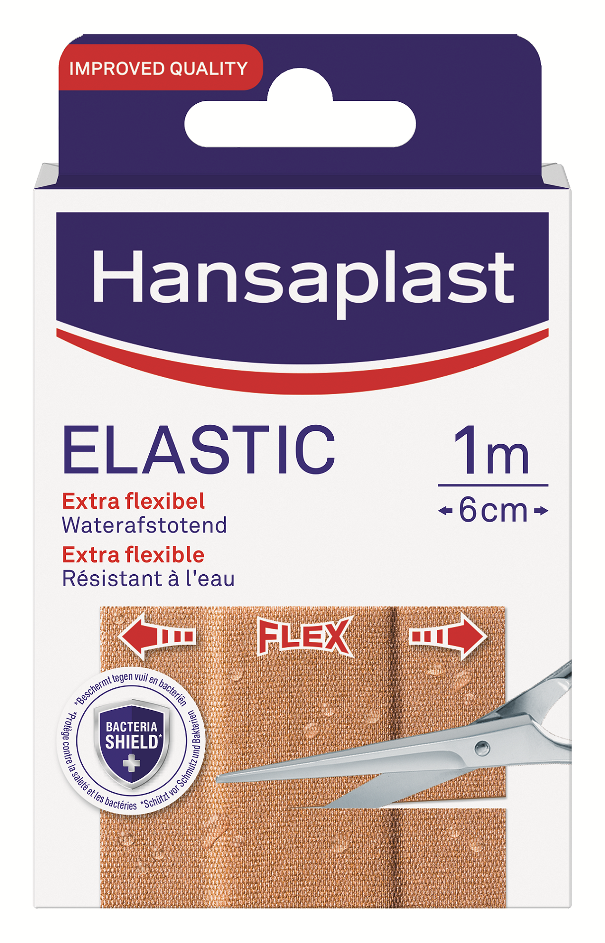 Hansaplast Elastic 1m x 6cm waterasfstotend 10.00 Stuks