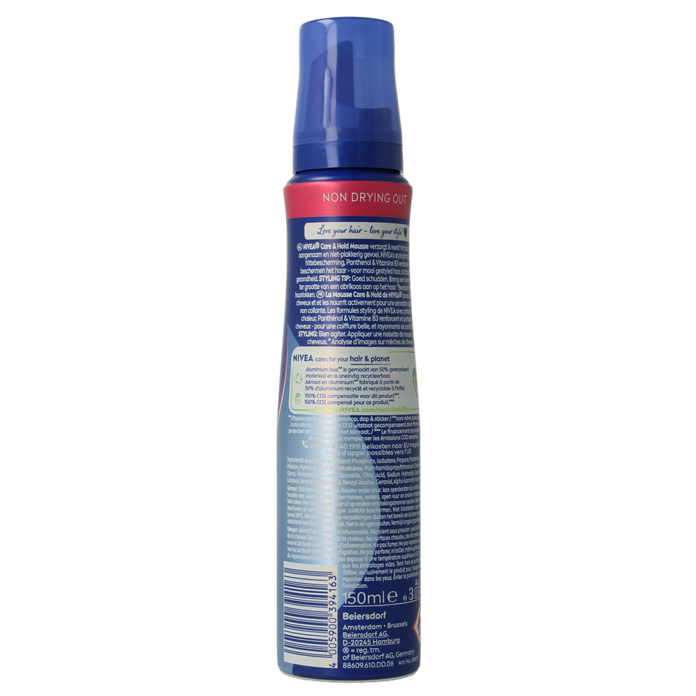Nivea Care & hold styling mousse extra strong 150.00 Milliliter