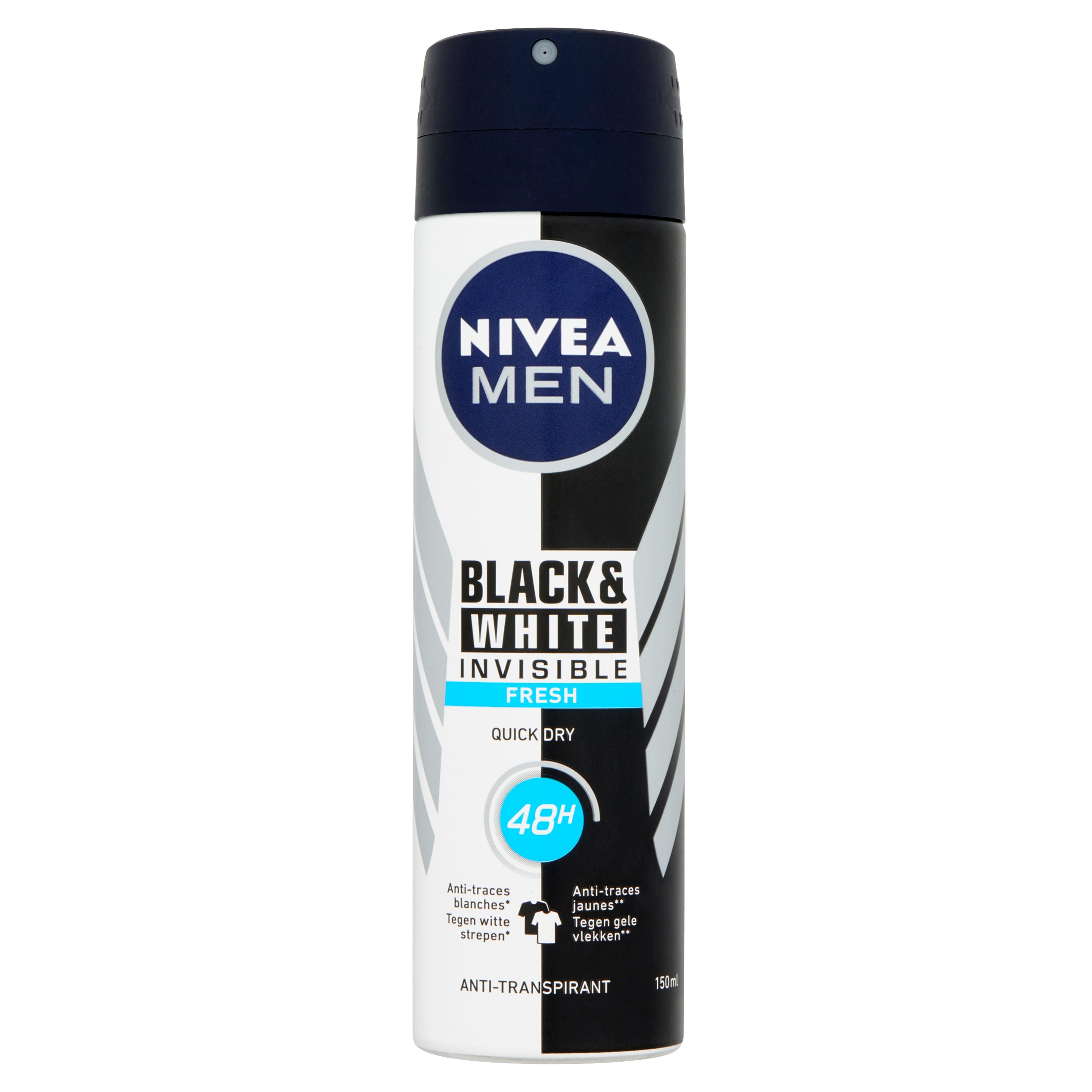 Nivea Men deodorant spray invisible black & white fresh 150 Milliliter