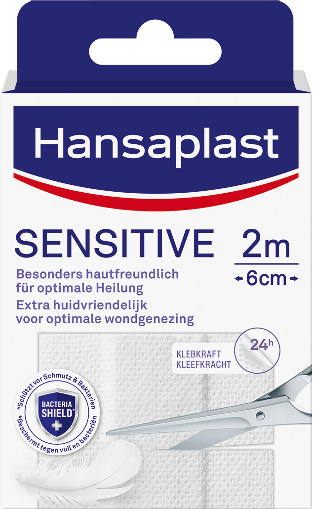 Hansaplast Sensitive 2m x 6cm 1 Stuks