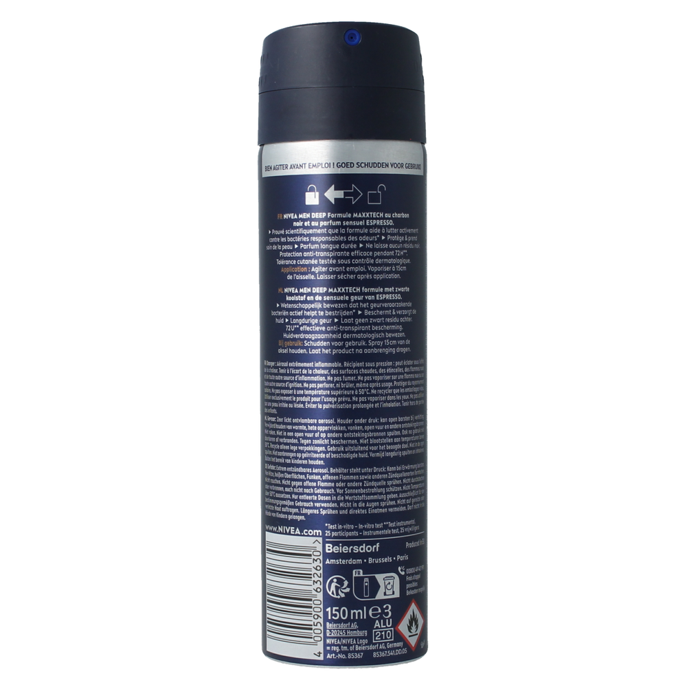Nivea Men deodorant deep espresso spray 150.00 Milliliter