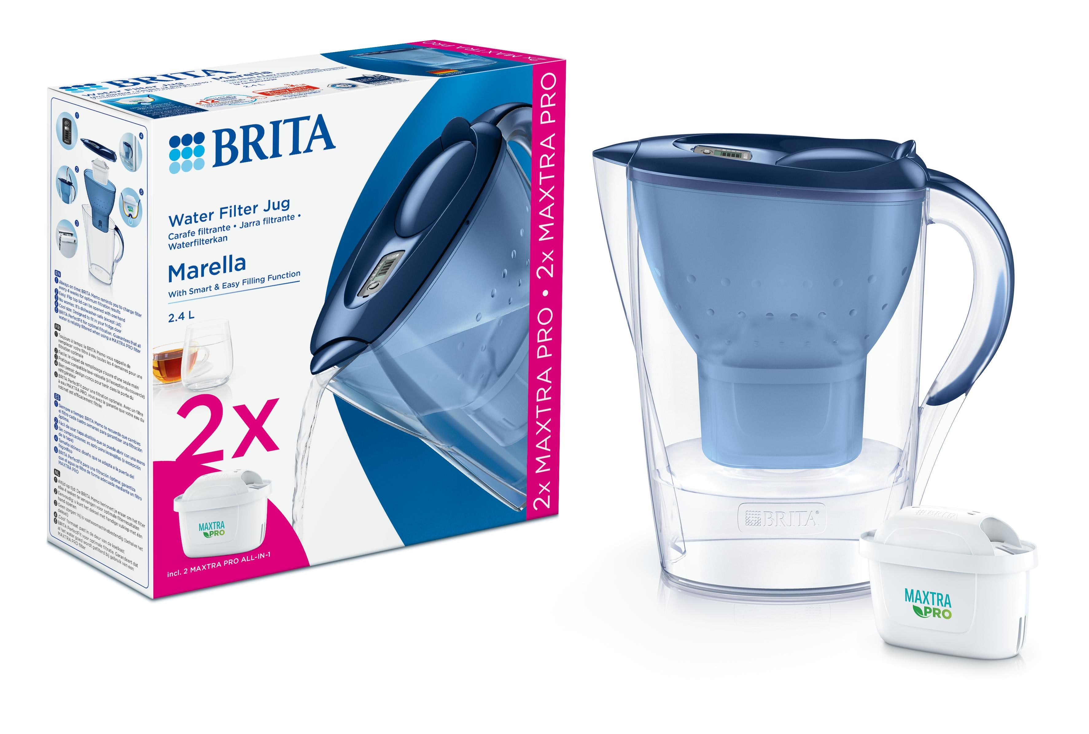 Brita Marella cool blue + 2 maxtra pro all-in-1 1 Set