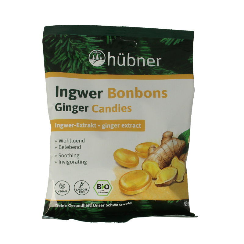 Hubner Gember bonbons bio 70 Gram