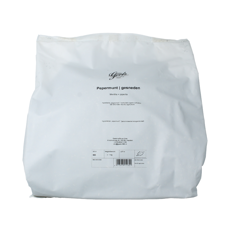 Geels Pepermuntblad gesneden bio 1 Kilogram