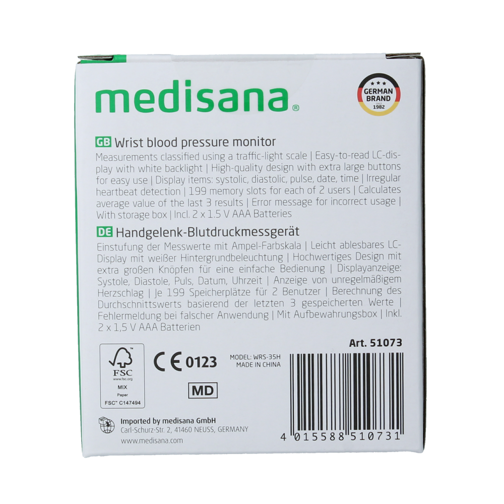 Medisana Polsbloeddrukmeter BW 345 1.00 Stuks
