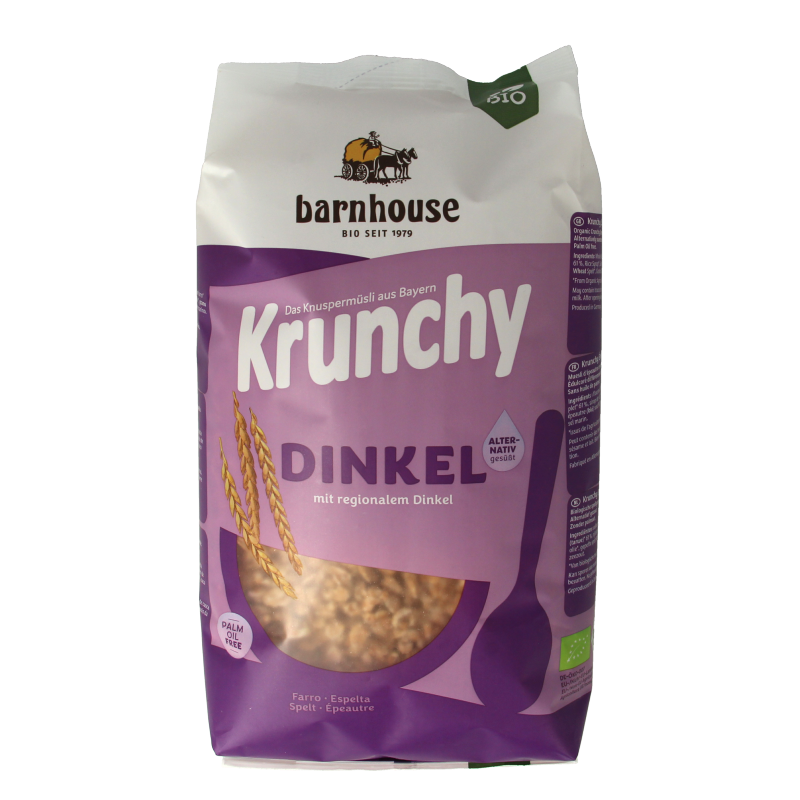 Barnhouse Krunchy pur spelt zonder suiker bio 750 Gram