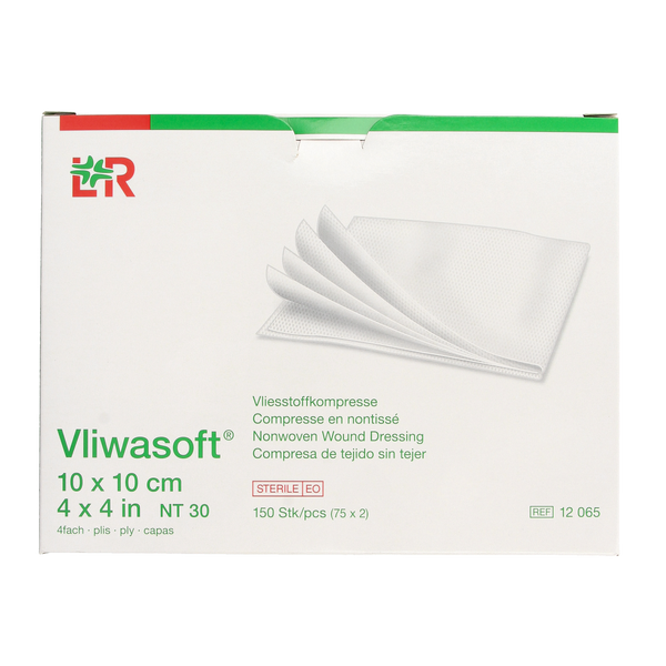 Vliwasoft Vlieskompres 10 x 10cm 4-laags 75 x 2 stuks 150.00 Stuks