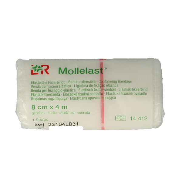 Mollelast Elastisch hydrofiel windsel 4m x 8cm 1.00 Stuks