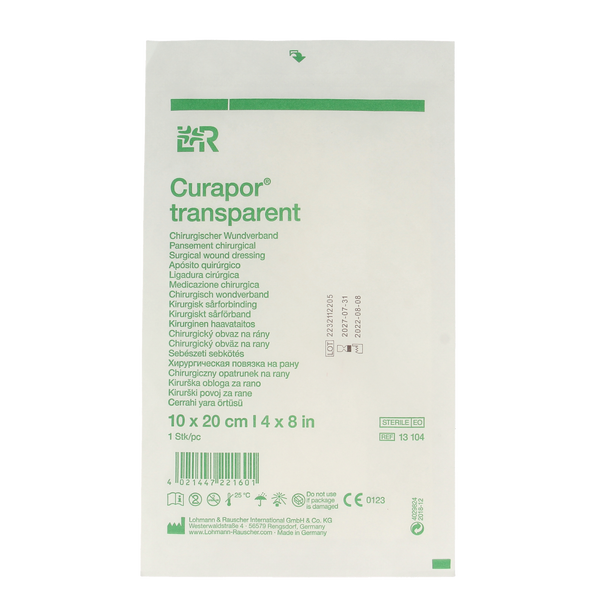 Curapor Wondverband transparant 10 x 20cm steriel 1.00 Stuks