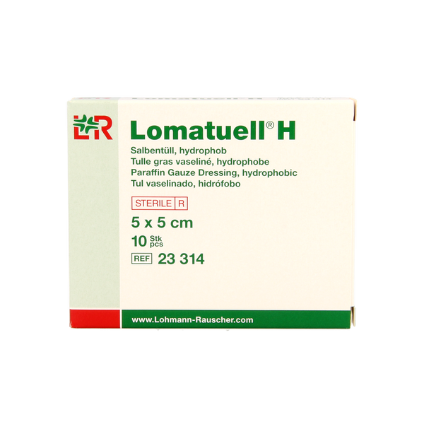 Lomatuell H gaasverband 5cm x 5cm 10.00 Stuks