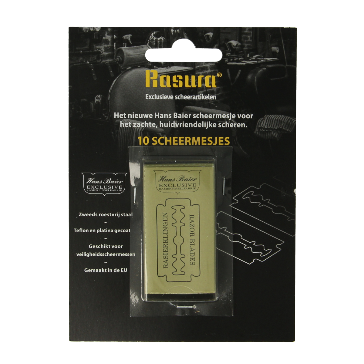Hans Baier Scheermesjes op blister 10.00 Stuks