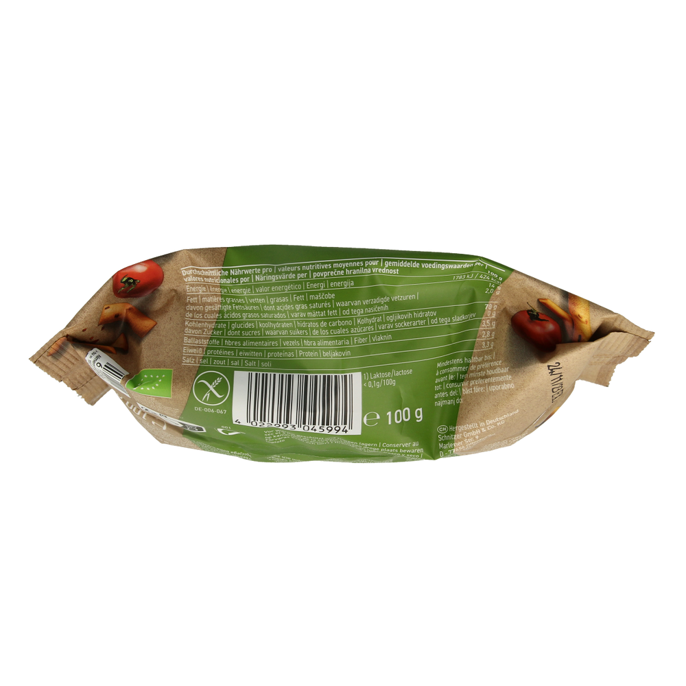 Schnitzer Grissini tomate glutenvrij bio 100.00 Gram