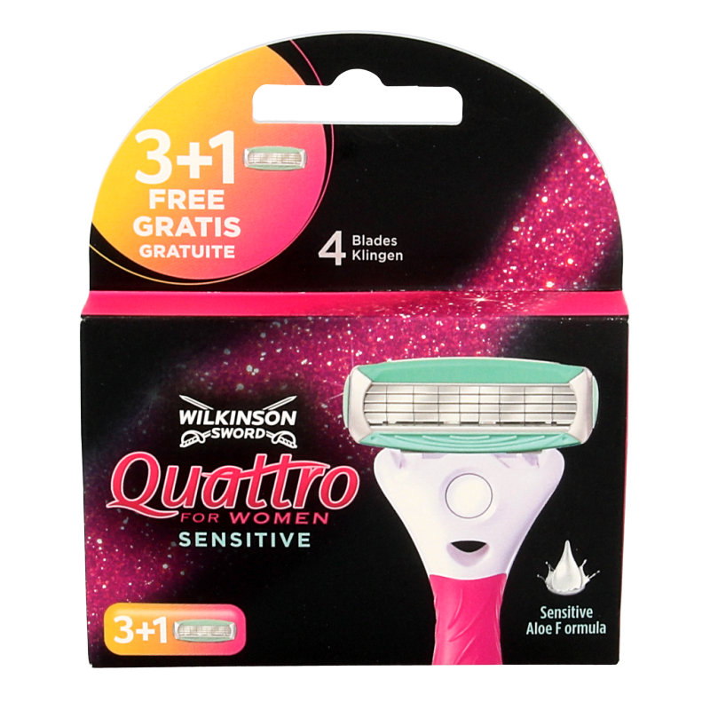 Wilkinson Quattro woman sensitive mesjes 3 + 1 4 Stuks