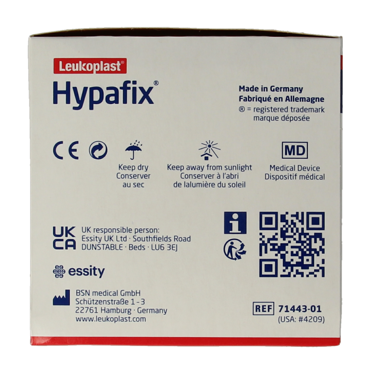 Hypafix Kleefvlies hypoallergeen 10m x 5cm 1.00 Stuks