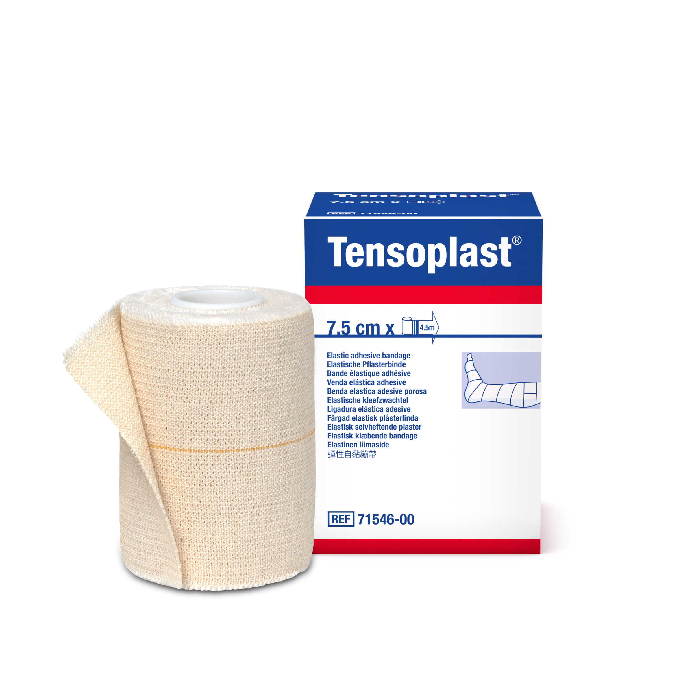 Tensoplast Elastische kleefzwachtel 7.5cm 1.00 Rol